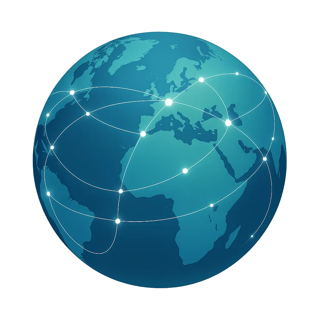 Globe terrestre parcouru de connexions lumineuses